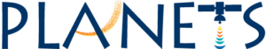 PLANETS logo wordmark, featuring a crescent in place of 'A' and a satellite on the 'T'