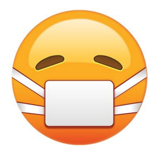 Sad-faced emoji with a surgeon's mask on