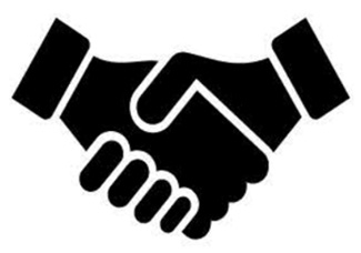 Illustration of two hands shaking hands.