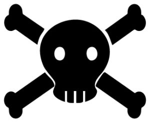 skull and cross bones to signify danger! poison!