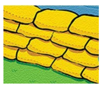 Illustration of sandbags stacked to make a barrier like a wall