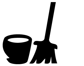 Illustration of a bucket and mop