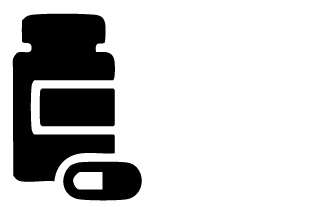 Illustration of a bottle and a vitamin sitting next to it