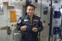 Astonaut on the Space Station talking about Recycling Water on Space Station